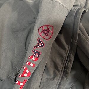 Ariat Charcoal Jacket with Bold Red Details